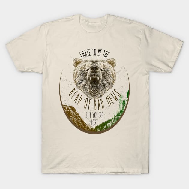 Bear of Bad News T-Shirt by ThreeHaresWares